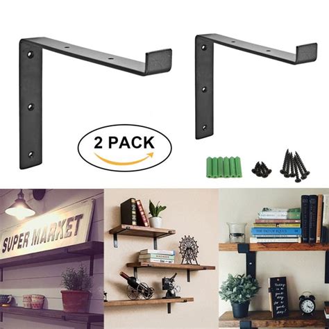 4 inch black metal shelf brackets|budget farmhouse shelves black brackets.